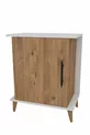 Commode spacieuse & Buffet d'une porte avec 2 étagères, organisateur de chevet pour chambre à coucher - Pin