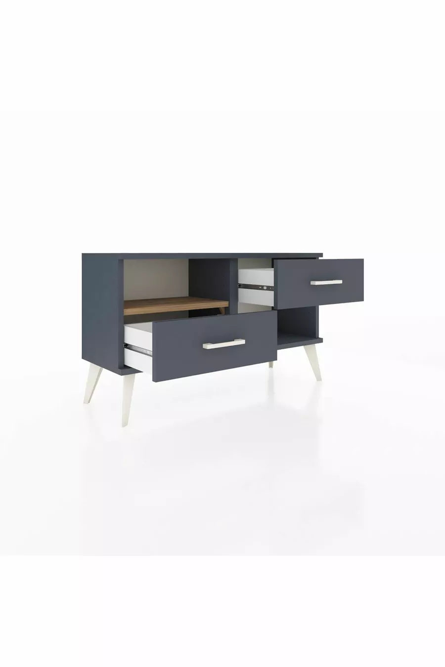 Arges Dressoir Enkele Plank 2 Lade Antraciet- dennen/Antraciet