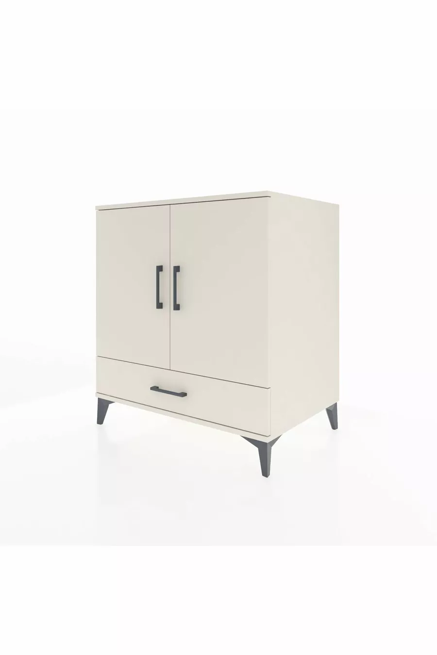 Commode Kronos avec 3 étagères, 1 tiroir et 2 portes, Pierre de Lune-Pier de Lune