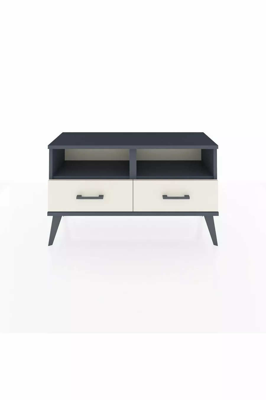 Commode Arges 2 étagères 2 tiroirs Anthracite-Anthracite/Pierre de lune