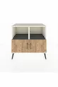 Commode Hyperion 2 étagères 2 portes Pierre de lune-Pin/Anthracite