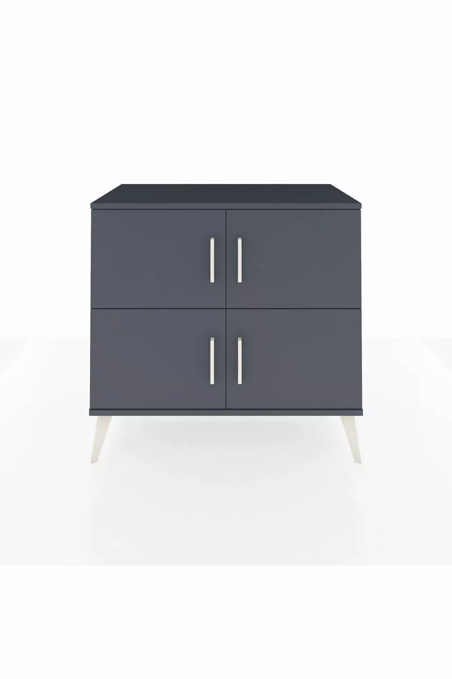 Commode Hyperion 2 étagères 4 portes Anthracite-Anthracite/Sapin