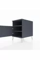 Table de chevet Kronos avec 2 étagères et 1 porte Anthracite-Anthracite
