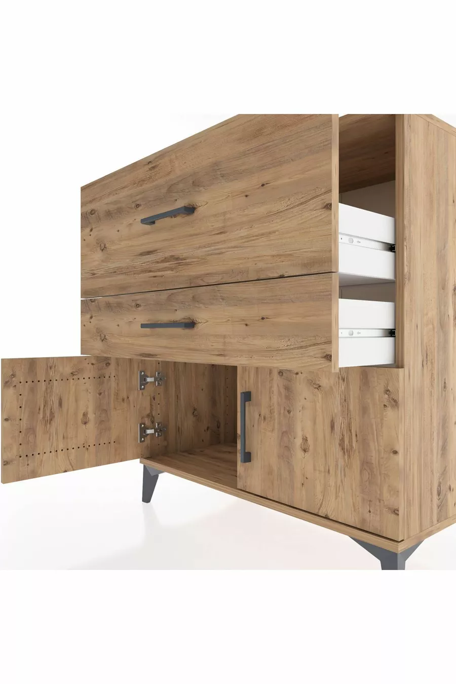 Commode Hyperion 2 tiroirs 2 portes Pin-Pin