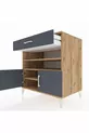 Commode Kronos 3 étagères 1 tiroir 2 portes Pin-Anthracite