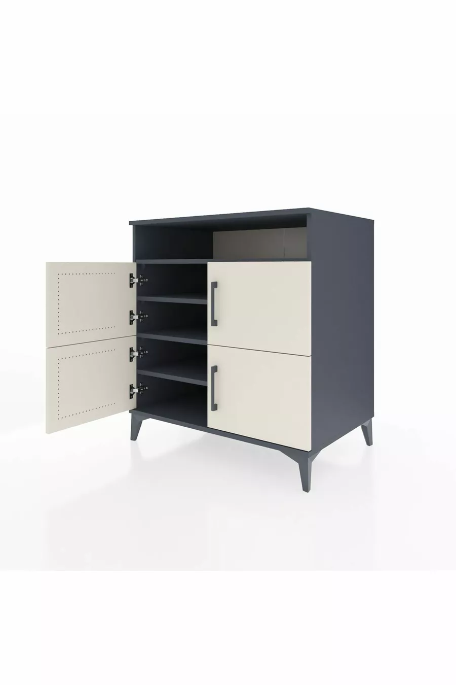Kronos Dresser 4 Shelves 4 Doors Anthracite-Sandstone