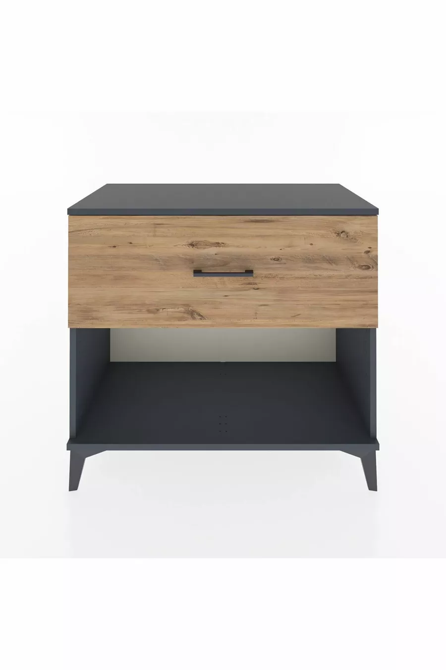 Commode Hyperion à un tiroir Anthracite-Pin