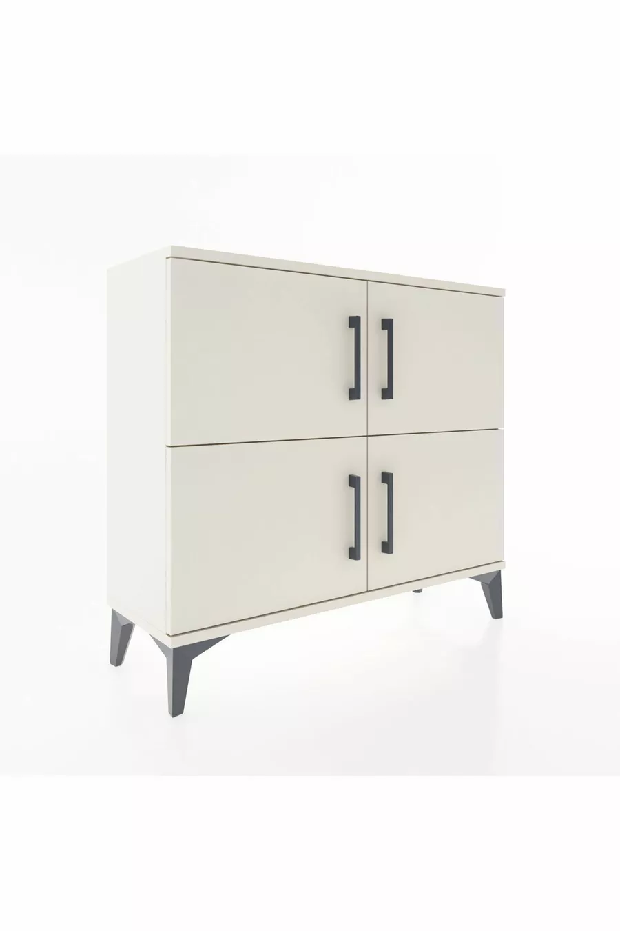Commode Arges 3 étagères 4 portes Pierre de lune-Pierre de lune