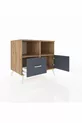 Commode Kronos avec 2 étagères, 1 tiroir et 1 porte, pin-anthracite