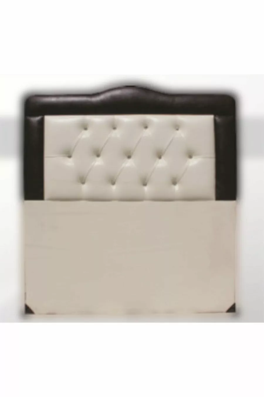 Tête de lit Alc Yagmur en cuir synthétique crème et marron combinaison capitonnée cm fait main