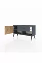Commode Arges avec une seule étagère, un tiroir et une porte, Anthracite-Pin/Anthracite