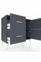Bahut Hyperion à une étagère, 2 tiroirs et 2 portes, Anthracite-Anthracite