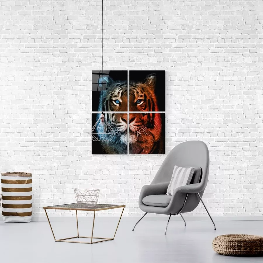 Peinture sur Verre Quadro Tigre