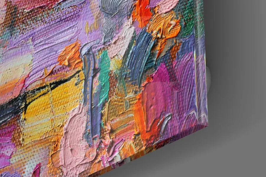 Peinture abstraite sur verre