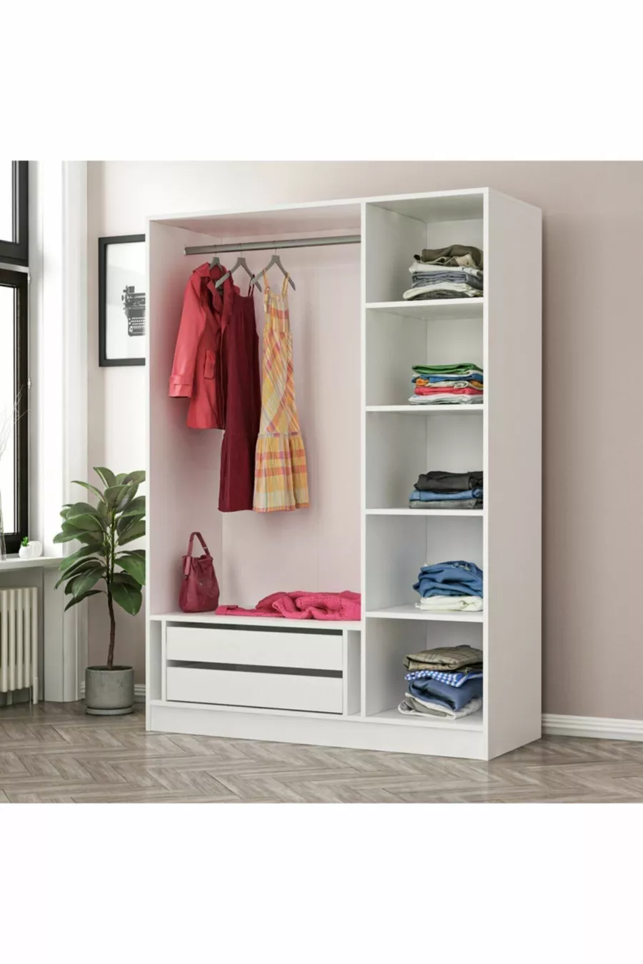 Armoire de rangement  cm Kale  L - Blanc
