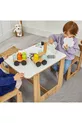Set de table et chaises d'activités en bois Montessori pour enfants de 2 à 4 ans (1 table + 2 chaises)