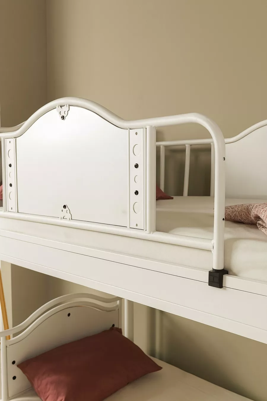 Avangard Houten Hoofdeinde Metalen Stapelbed En Bedframe Wit