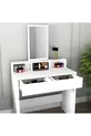 Luna White Modern Design Vanity Table with Drawer and Mirror - Luna