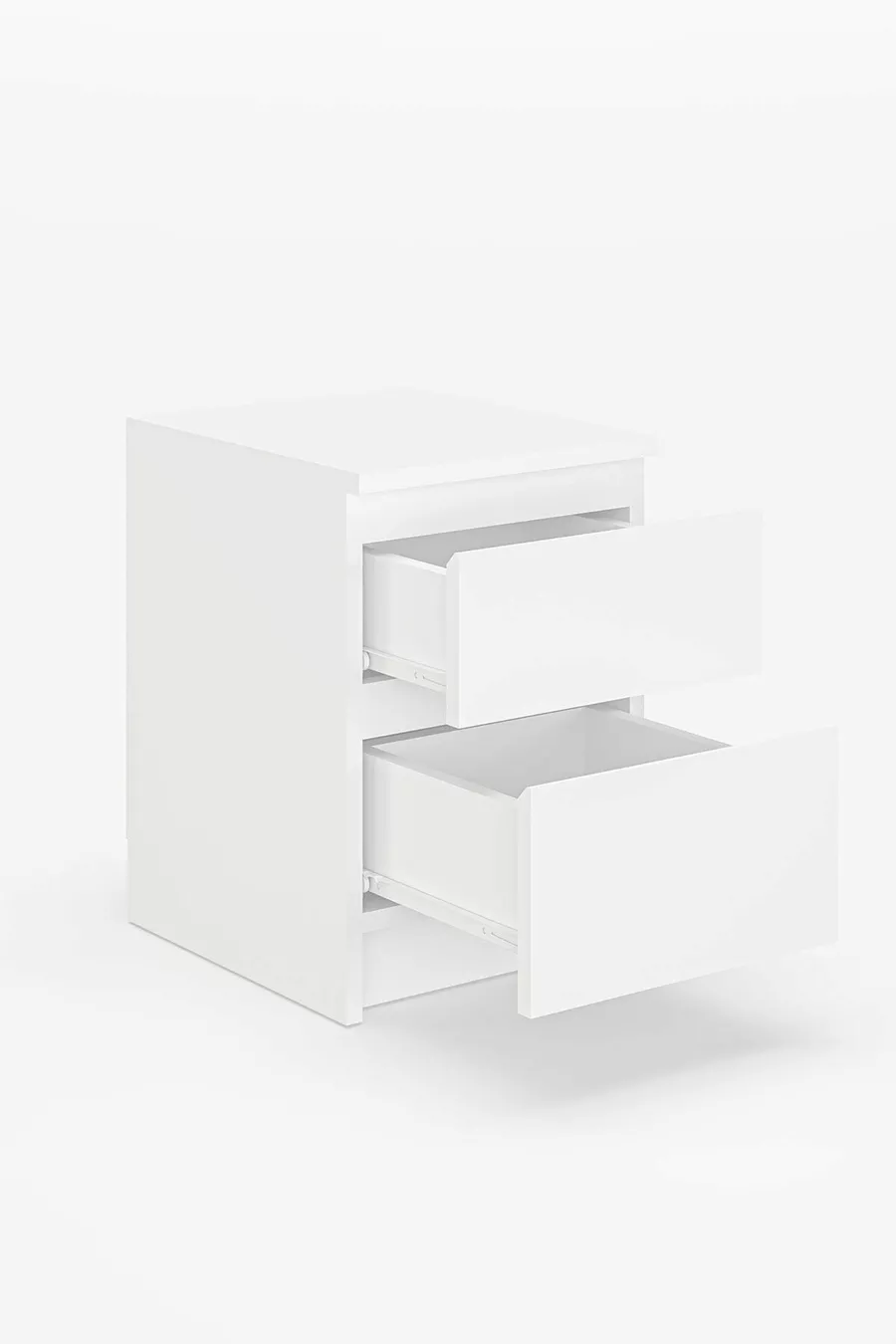 Table de chevet Derinkuyu à 2 tiroirs pour chambre à coucher, chambre de bébé, chambre d'adolescent, blanc