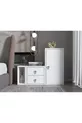 Commode modulaire étroite pour niche avec double tiroir, bloc d'armoire longue à portes, blanche