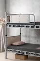Elegant Kids' Room Bunk Bed and Bed with Wooden Headboard and Metal Frame