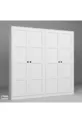 Lucas 4 Deurs  Plank Kledingkast Set - Mat Wit