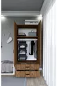 Armoire à vêtements Yaman  cm pin de l'Atlantique avec 2 portes et 2 tiroirs - Garde-robe