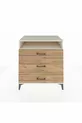 Commode Kronos avec une étagère et 3 tiroirs, Pierre de Lune-Pin