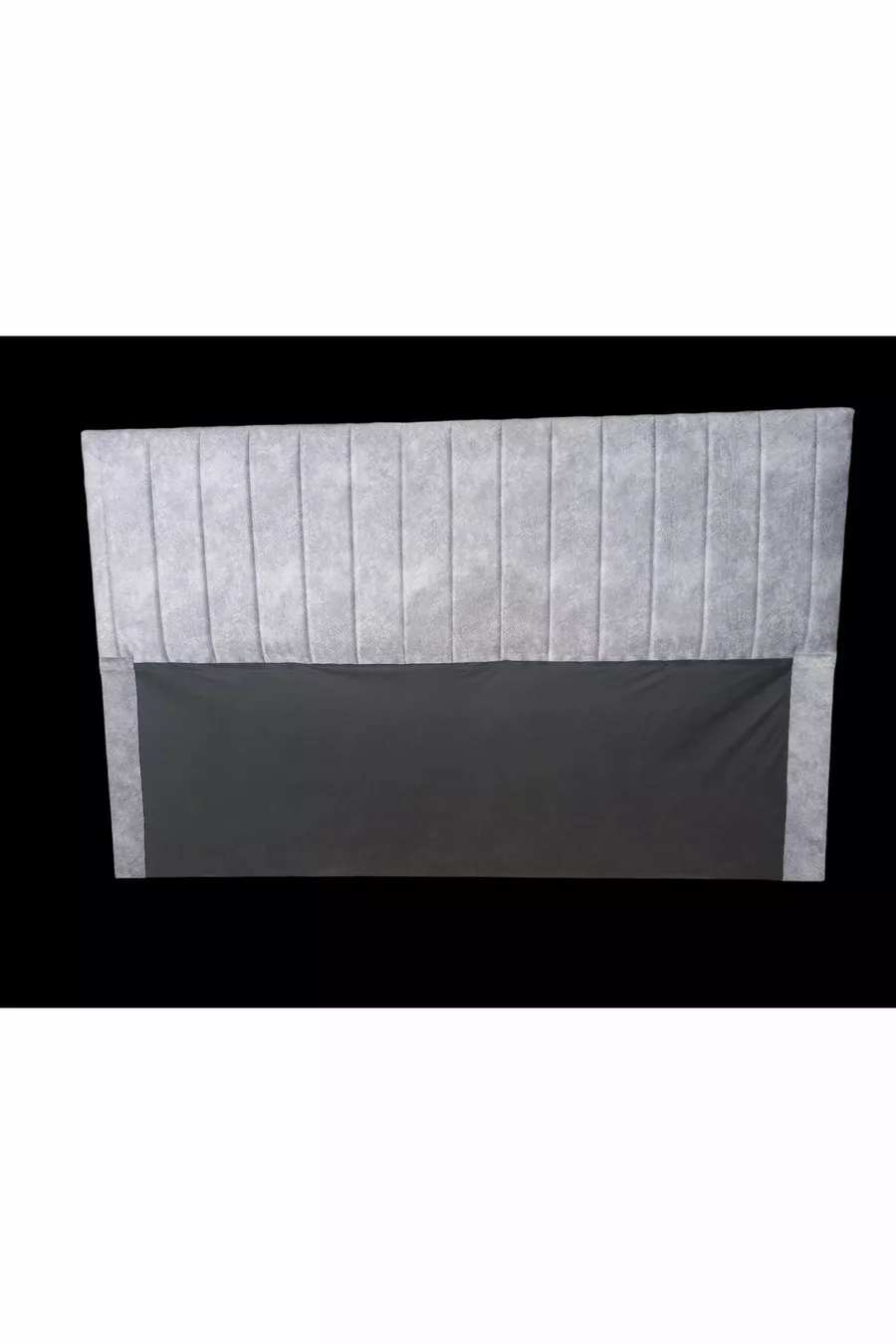 Tête de lit pour lit double * Gris - Revêtement à rayures