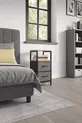 Table de chevet métallique à 2 étagères avec tiroir en cuir pour organiser la chambre