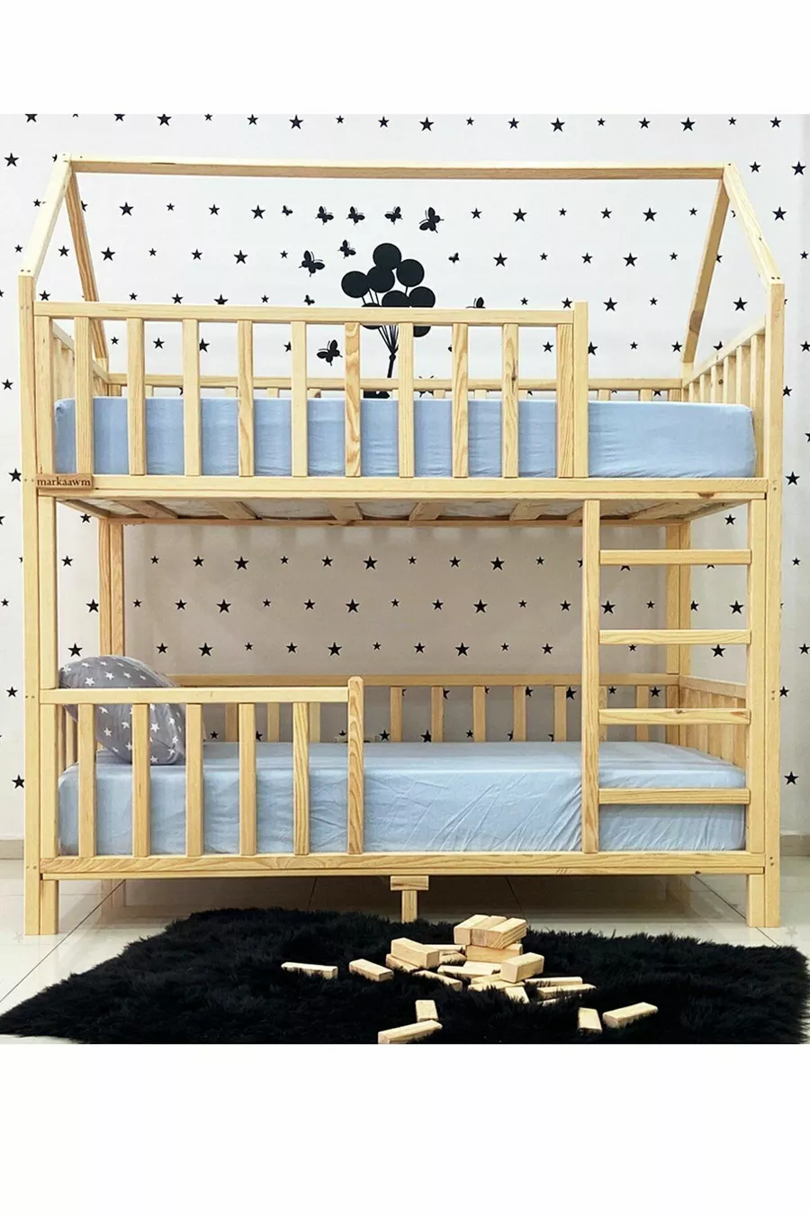 Markaawm Houten Montessori Stapelbed met Dak