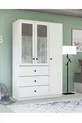 Gm  Ece Lux 3 Türen 3 Schubladen Kleiderschrank mit Spiegel und Griffknöpfen