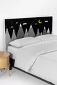 Housse de tête de lit pour enfant à motifs montagne en noir et blanc