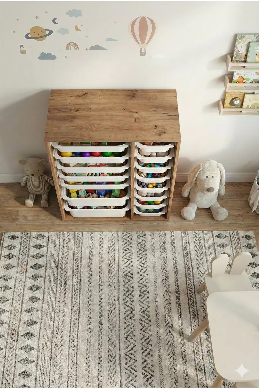 Multi-Purpose Toy Cabinet with Drawers and Storage Unit – Kids' Room Organizer with Gift Tag