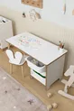 Table d'activités pour enfants à 3 tiroirs avec rouleau de papier pour dessin et chaise lapin