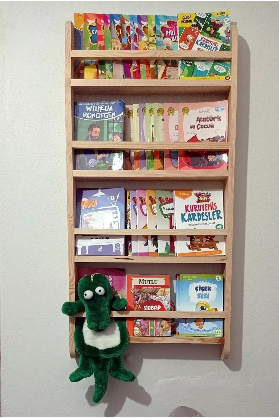 Bibliothèque pour chambre d'enfant Montessori en bois naturel non verni **9