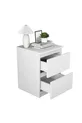 Table de chevet Rani pour chambre à coucher avec 2 tiroirs, blanche