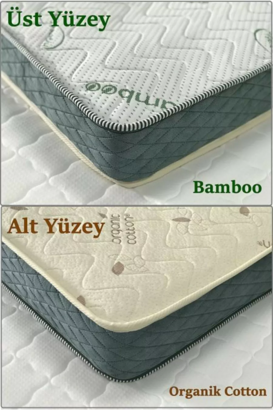  HEYNER ÇİFT YÖNLÜ BAMBOO VE ORGANİC COTTON YAYLI YATAK  ORTOPEDİK YAYLI YATAK