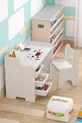 Bureau d'étude pour enfant Cm avec 3 paniers et chaise avec dossier pour enfant