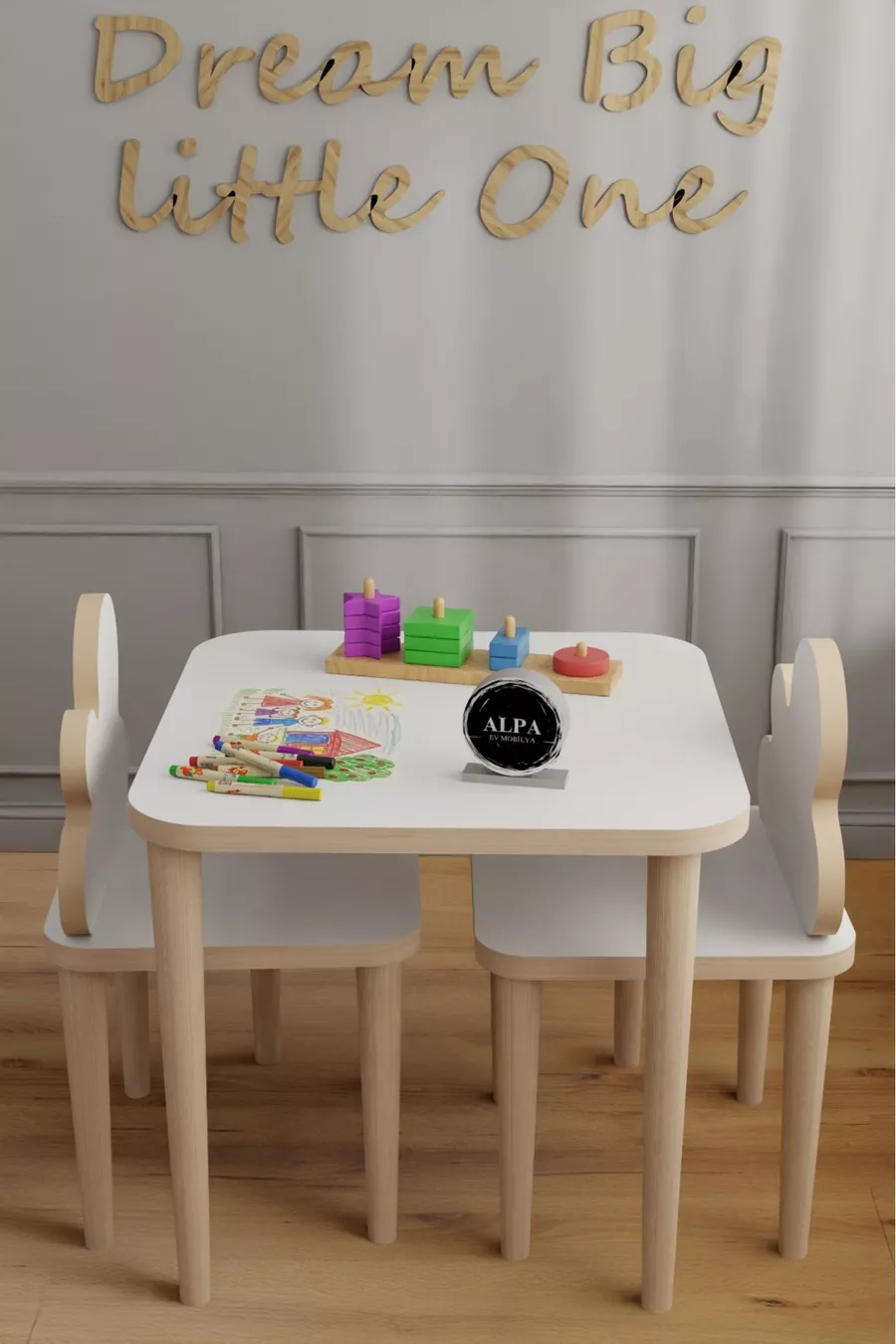 Ensemble table et chaises pour enfants de 2 à 5 ans - Table de jeu et d'activités avec surface effaçable