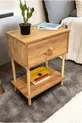 Schuifklep Nachtkastje met Plank Modern Houten Nachtkastje met Poten voor Slaapkamernacht