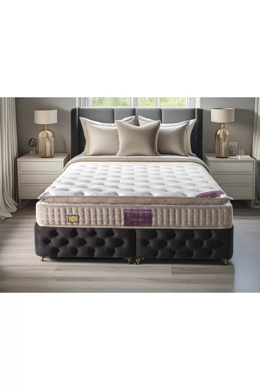 Matelas à ressorts Ultra Orthopédique avec soutien lombaire et dorsal, pack roulé avec coussin, Istanbul Luxuria