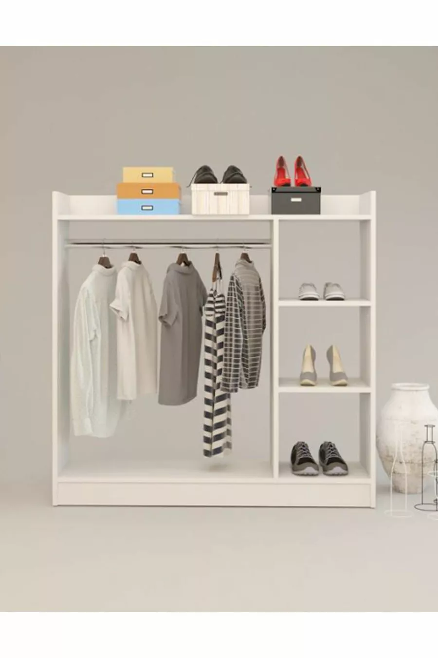 Armoire à vêtements pratique à 3 étagères - Blanche