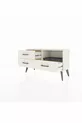Commode Arges à une étagère et trois tiroirs, couleur quartz-anthracite/quartz