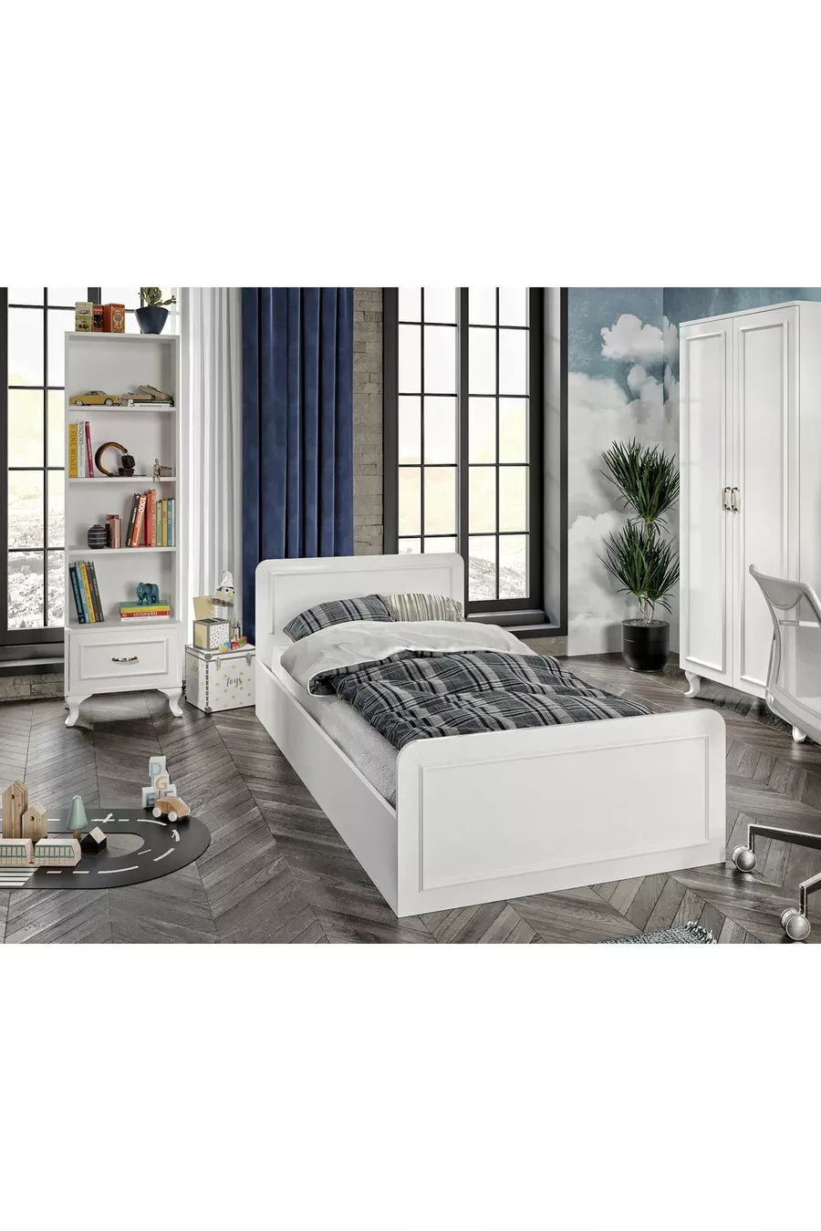 Ensemble de chambre d'enfant style Snow Country - 4 pièces et entièrement en MDF de qualité supérieure