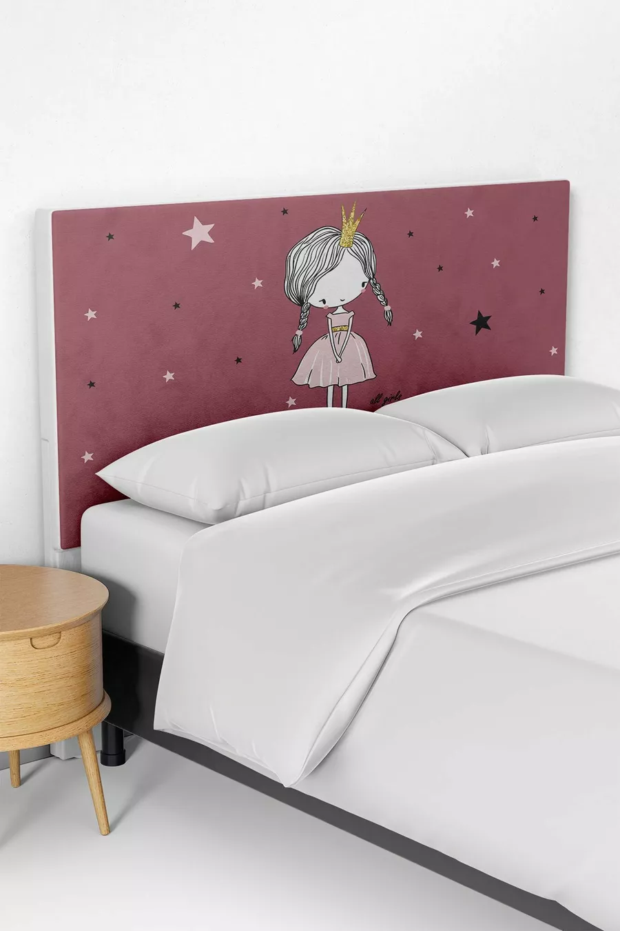 Princess Pattern Children's Room Bed Base Headboard Cover