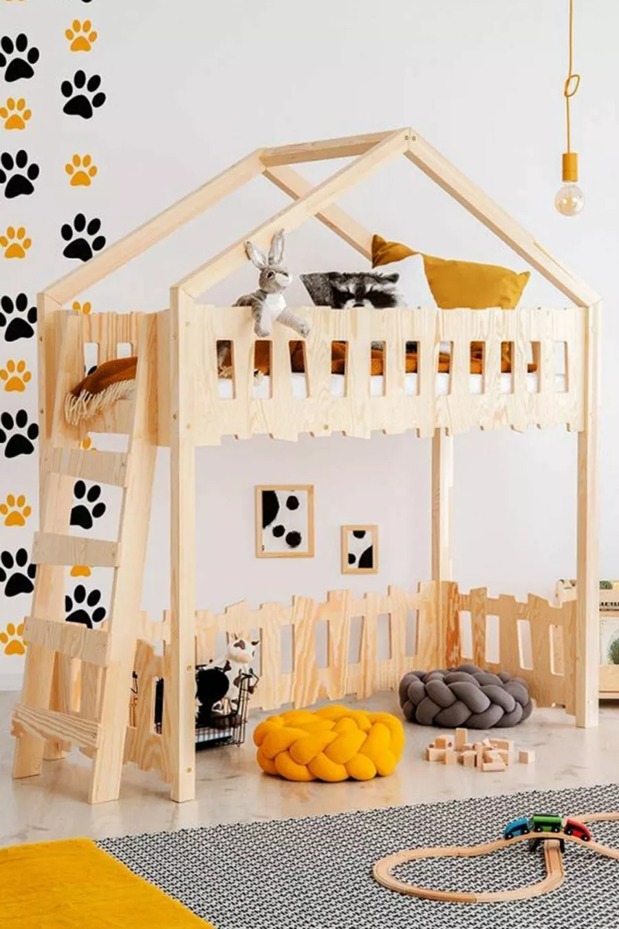 Markaawm Lit superposé Montessori avec aire de jeu Lit pour enfants Play