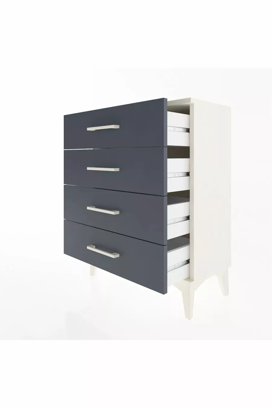 Chevet Arges 4 tiroirs Quartz-Anthracite