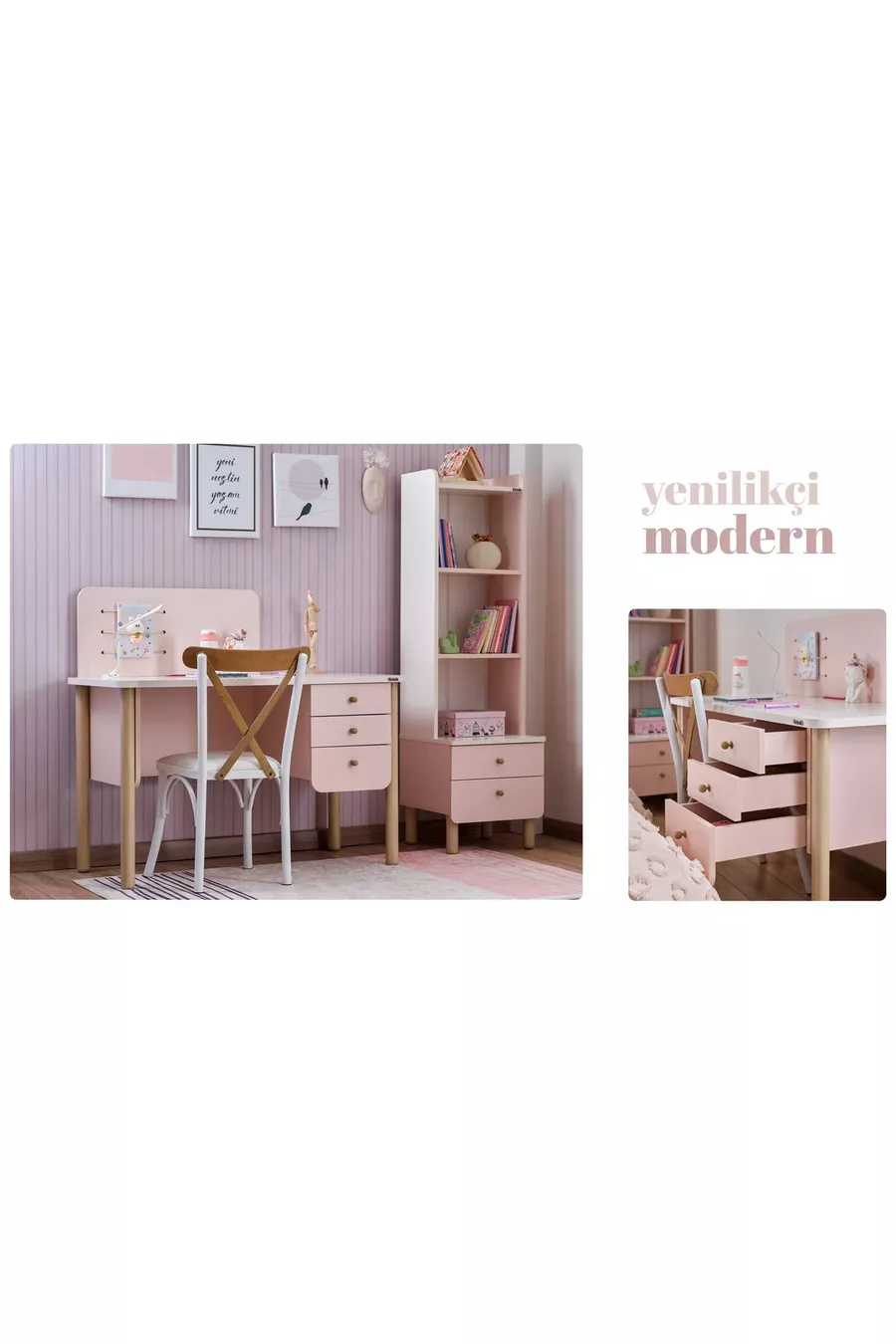 Chambre d'enfant Sofia (Armoire 3 portes + Lit simple + Bureau)