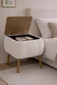 Lina Sandıklı Nachtkastje, Modern Nachtkastje met Houten Poten en Teddy Stoffering